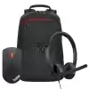 Lenovo USB-A Wired Stereo Headset Gen 2 + Lenovo ThinkPad Bluetooth Silent Mouse + Lenovo ThinkPad Essential 15.6-inch Backpack (Eco)
