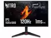 Монитор Acer Nitro VG240YGbip, 23.8" FHD (1920x1080) IPS, ZeroFrame, 120Hz, 1ms (VRB), AdaptiveSync, 250nits, HDMI, DP, VisionCare, Energy Class C, Black, 2Y
