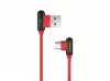 Natec USB-C(M) -> USB-A (M) 2.0 cable 1m. Angled left/right Red
