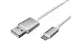 Natec USB-C(M) -> USB-A (M) 2.0 cable 1m. Silver nylon