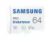 Samsung 64 GB micro SD PRO Endurance, Adapter, Class10, Waterproof, Magnet-proof, Temperature-proof, X-ray-proof, Read 100 MB/s - Write 30 MB/s