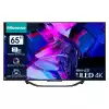 Телевизор Hisense 65" U7KQ, 4K Ultra HD 3840x2160, ULED, FALD, Quantum Dot, 144Hz, IPS, HDR 10+, HLG, Dolby Vision IQ, Dolby Atmos, Smart TV, WiFi 5GHz, WiFi Direct, BT, Anyview Cast, 4xHDMI, 2xUSB, LAN, CI+, DVB-T2/C/S2, Black