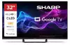 Телевизор Sharp 32HF3865E, 32" QLED Google TV, FHD 1920x1080 Frameless, 1 000 000:1, DVB-T/T2/C/S/S2, HDR10, Speaker 2x8W, Dolby Digital, Google Cast, 3xHDMI (ARC/CEC), CI+, 3.5mm Headphone jack / line-out, lan, 2xUSB, Wi-Fi, Bluetooth, Mini Composite, E, Stand