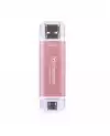 Transcend 512GB, USB External SSD, ESD310P, USB 10Gbps, Type C/ A, Pink