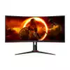 Монитор AOC CU34G2XP/BK, 34" Gaming monitor, VA WLED panel, Curved 1500R, AG, 21:9, UWQHD 3440x1440, 430cd/m2, 4000:1, 180Hz, 1ms, Freesync Premium, HDR 400, PiP+PbP, Flicker Free, Low Blue Light, 2x HDMI, 2x DP, 4x USB, USB-C, Tilt, HAS, Swivel, VESA, Black / Red