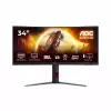 Монитор AOC CU34G4, 34" Gaming monitor, Fast VA panel, Curved 1500R, Anti-Glare, 21:9, UWQHD 3440x1440, 300cd/m2, 2500:1, 180Hz, 0.5ms, HDR 10, FreeSync Premium, Flicker Free, Low Blue Light, PiP+PbP, 2x HDMI, DP, Audio out, HAS, Swivel, Tilt, VESA 100, Black/Red