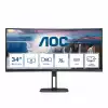 Монитор AOC CU34V5C/BK 34 inch VA Panel WLED, Curved 1500R, 3440x1440, 21:9, 100Hz, 4ms, 300 cd/m2, 3000:1, 20M:1, Anti Glare, 3H, 3-sided frameless, HDMI, DisplayPort, USB-C, 4x USB 3.2, Speakers, Flicker-free, Low blue light, Multiview: PIP, PBP, Tilt, Swivel, HAS, VESA 100, Black