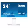 Монитор IIYAMA XUB2497HSN-W2, 23.8", IPS LED panel, 16:9, FHD 1920x1080, 1ms, 300cd/m2, 1300:1, 100Hz, Flicker free, Adaptive Sync, HDMI, DP, 4x USB, USB-C, LAN, DP Out, Docking, Speakers, HAS, Swivel, Tilt, Pivot, VESA 100, White
