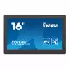Тъч монитор IIYAMA T1624MSC-B1 15.6", IPS Panel, 1920 x 1080, 16:9, 450cd/m2, 800:1, 25ms, Projective Capacitive 10 points touch, Edge to edge glass, HDMI, 2x USB, Mini Jack, Media Player, SD card slot, OSD key lock, 24/7, Speakers, VESA, Black