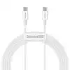 Кабел Baseus Superior CATYS-C02 USB Type C - USB Type C QC / PD / FCP 100W 5A 20V 2м - бял
