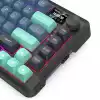 Bluetooth и безжична механична геймърска клавиатура Redragon Behemoth Pro K724GBG-RGB-PRO с RGB осветление - черна със зелено