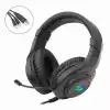 USB RGB LED геймърски слушалки с микрофон Redragon Hylas H260RGB-BK