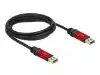 Кабел Delock  USB-A мъжко - USB-А мъжко, 2 м, Premium, Екраниран, Черен