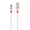 Кабел Skross, micro-USB - USB-A 2.0 мъжко, 1.2м, Бял