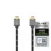 Кабел HAMA Ultra HD, HDMI мъжко - HDMI мъжко, 8K, 48GB/s,метал, 2 м, Позл. конектори, Черен