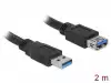Delock Кабел удължителен екраниран USB 3.0 Type-A мъжко > USB 3.0 Type-A женско 2.0 m black