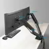 ACT Стойка за 2 бр. монитора за бюро AC8314, Регулируема, 17" - 34", 9 кг, газова пружина