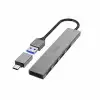HAMA USB хъб, 4 порта, USB 3.2 Gen 1, 5 Gbit/s, ултратънък, вкл. USB-C адаптер