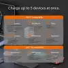Мрежово зарядно JUP53100 100W GaN, 5 порта, USB-C, USB-A