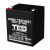 Оловна батерия TED ELECTRIC AGM, 12V, 5Ah, 90/ 70/ 10 1mm, Терминал 2