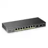 Суич ZYXEL GS1100-10HP, 8-портов, Gigabit, PoE, 2xSFP