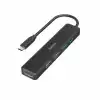 USB-C, 5-портов хъб, 3х USB-A,1x USB-C, HDMI,4К, Черен