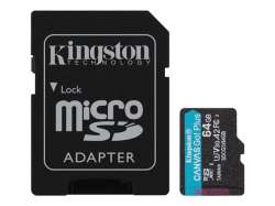 KINGSTON 64GB microSDXC Canvas Go Plus 170R A2 U3 V30 Card ADP KINGSTON 64GB microSDXC Canvas Go Plus 170R A2 U3 V30 Card ADP