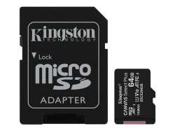 KINGSTON 64GB microSDXC Canvas Select Plus 100R A1 C10 Three Pack + Single ADP