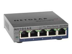 NETGEAR 5-Port Gigabit Plus Ethernet Switch - Desktop - unmanaged - fanless                          