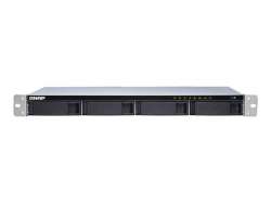 QNAP 4-Bay quad-core 1.7 GHz short-depth rackmount NAS with 100W power supply 8GB DDR3 SODIMM RAM max 8GB SATA 6Gb/s 1x 10GbE