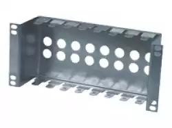 10 patch panel for LSA-PLUS modules, height 2 1/2 U, 8 positions, zinc plating