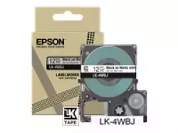 EPSON Matte Tape White/Black 12mm 8m LK-4WBJ
