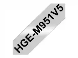 BROTHER HGEM951V5 5x tape cassette 24mmx8m silber matt black laminate for P-touch P500PC 9700PC 9800PCN RL700S