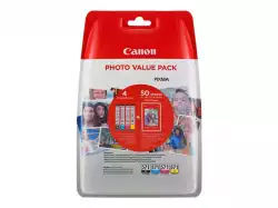 CANON 1LB CLI-571 Value Pack blister security 4x6 Phot Paper PP-201 50sheets + Cyan Magenta Yellow & Photo Black ink tanks