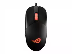 Asus ROG Strix Impact III Gaming Mouse, Semi-Ambidextrous, Wired, Lightweight, 12000 DPI sensor, 5 programmable buttons, Replaceable switches, Paracord cable, FPS gaming mouse, Black