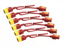 APC Power Cord Kit 6 EA LockingC19 TO C20 1.2M 4FT Red