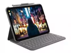LOGITECH Slim Folio Keyboard and folio case wireless Bluetooth LE QWERTY Danish/Finnish/Norwegian/Swedish oxford grey (PAN)
