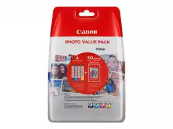 CANON 1LB CLI-571 Value Pack Blister 4x6 Phot Paper PP-201 50sheets + Cyan Magenta Yellow & Photo Black ink tanks