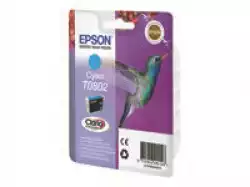 EPSON 1LB T0802 ink cartridge cyan standard capacity 7.4ml 935 pages 1-pack blister without alarm