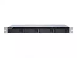 QNAP 4-Bay quad-core 1.7 GHz short-depth rackmount NAS with 100W power supply 8GB DDR3 SODIMM RAM max 8GB SATA 6Gb/s 1x 10GbE