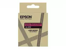 EPSON Colour Tape Fluorescent Pink/Black 12mm 5m LK-4PBF