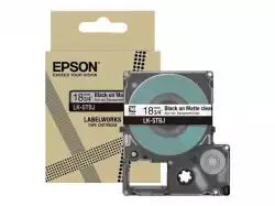 EPSON Matte Tape Clear/Black 18mm 8m LK-5TBJ