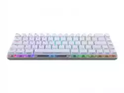 Asus ROG Falchion Ace 65% compact gaming keyboard with pre-lubed ROG NX mechanical switches with ROG switch stabilizer, sound-dampening foam, interactive touch panel, dual Type-C ports, three keyboard tilt angles, and cover case, US layout, White