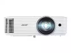Acer Projector S1386WH, DLP, Short Throw, WXGA (1280x800), 3600 ANSI Lumens, 20 000:1, 1x, 3D ready, HDMI, VGA out, DC Out (5V/1A, USB-A), RCA, Audio in/out, Speaker 16W, Bluelight Shield, Bag, 3.1kg, 3Y, White
