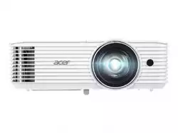 Acer Projector S1386WH, DLP, Short Throw, WXGA (1280x800), 3600 ANSI Lumens, 20 000:1, 1x, 3D ready, HDMI, VGA out, DC Out (5V/1A, USB-A), RCA, Audio in/out, Speaker 16W, Bluelight Shield, Bag, 3.1kg, 3Y, White