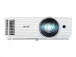 Acer Projector S1386WH, DLP, Short Throw, WXGA (1280x800), 3600 ANSI Lumens, 20 000:1, 1x, 3D ready, HDMI, VGA out, DC Out (5V/1A, USB-A), RCA, Audio in/out, Speaker 16W, Bluelight Shield, Bag, 3.1kg, 3Y, White