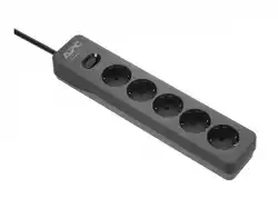 APC Essential SurgeArrest 5 Outlet 2 USB Ports Black 230V