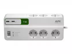 APC Essential SurgeArrest 6 outlets with 5V 2.4A 2 port USB charger 230V