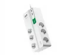 APC Essential SurgeArrest 6 outlets with 5V 2.4A 2 port USB charger 230V