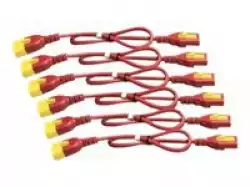 APC Power cable power IEC 60320 C13 locking to IEC 60320 C14 locking 60cm red pack of 6